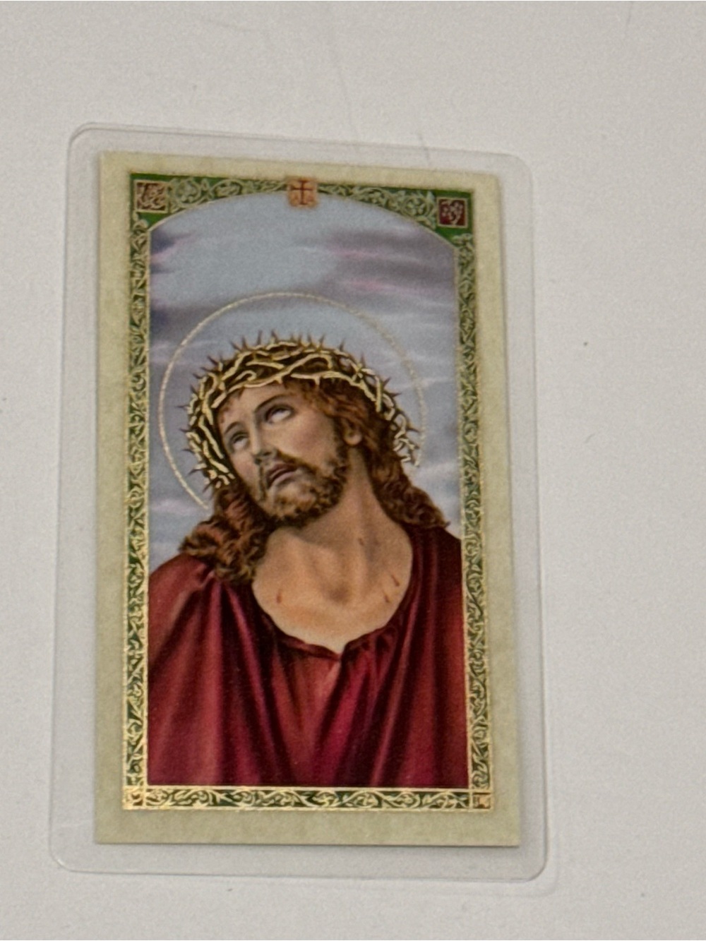🌴 Prayer for Peace Holy Card - Vintage Style